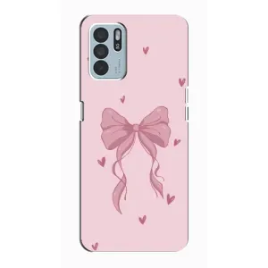 Чехол банты для Oppo Reno6 Z (Бант на розовом)