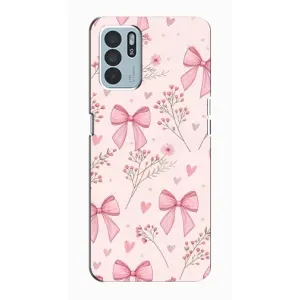 Чехол банты для Oppo Reno6 Z (Банты с цветами)