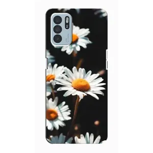 Чехол с ромашками на Oppo Reno6 Z (Белые ромашки)