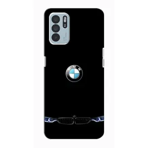 Силиконовый бампер с картинкой машины на Oppo Reno6 Z (Черный BMW)