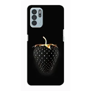Чехол с изображением вкусной еды для Oppo Reno6 Z (Чёрная клубника)