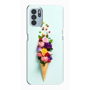 Чехлы с тематикой "ЦВЕТЫ" на Oppo Reno6 Z (Цветок-мороженное)