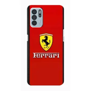 Силиконовый бампер с картинкой машины на Oppo Reno6 Z (Ferrari Logo)