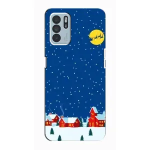 Силиконовый бампер на рождество для Oppo Reno6 Z (Город в снегу)