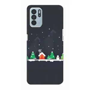 Силиконовый бампер на рождество для Oppo Reno6 Z (Город зимний)