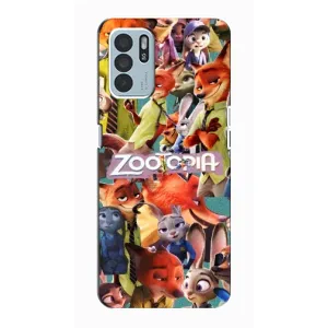 Силиконовый чехол с принтом Зоотрополіс для Oppo Reno6 Z (Коллаж героев)