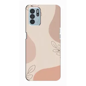Чехол цветочный дизайн для Oppo Reno6 Z (Коричневый фон)