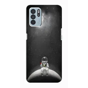 Силиконовый Чехол с принтом "Космонавты" на Oppo Reno6 Z (Космонавт романтик)