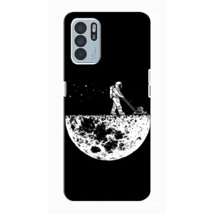 Силиконовый Чехол с принтом "Космонавты" на Oppo Reno6 Z (Космонавт)