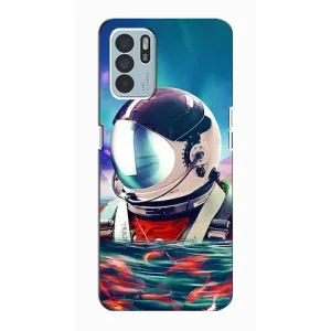 Силиконовый Чехол с принтом "Космонавты" на Oppo Reno6 Z (Космонавт в воде)