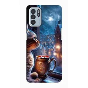 Чехлы на Новый Год Oppo Reno6 Z (Кот новогодний)