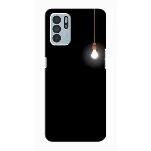 Чехол с картинками на черном фоне для Oppo Reno6 Z (Лампочка)