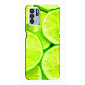 Чехол с изображением вкусной еды для Oppo Reno6 Z (Лайм)