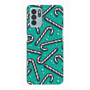 Силиконовый бампер на рождество для Oppo Reno6 Z (Леденцы)