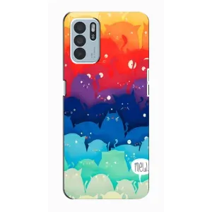 Силіконовий чохол з котиком для Oppo Reno6 Z (Mew)