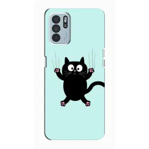 Силіконовий чохол з котиком для Oppo Reno6 Z (Падаючий кіт)