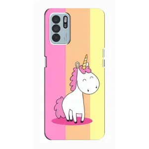Чехол Unicorn на Oppo Reno6 Z (Радужный Единорог)