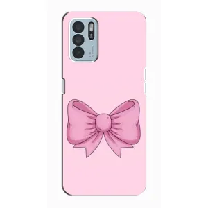 Чехол банты для Oppo Reno6 Z (Розовый бантик)