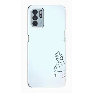 Чехлы (Знак сердечка) на Oppo Reno6 Z (Сердце на голубом)