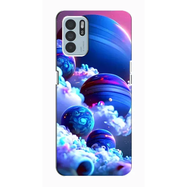 Чехол с рисунком «Синие планеты» для OPPO Reno6 Z Чехол с рисунком «Синие планеты» для OPPO Reno6 Z