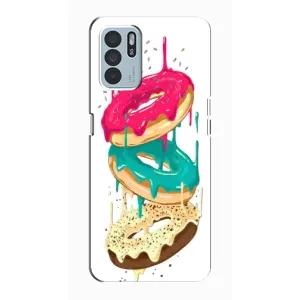 Чехол с изображением вкусной еды для Oppo Reno6 Z (Сочные пончики)