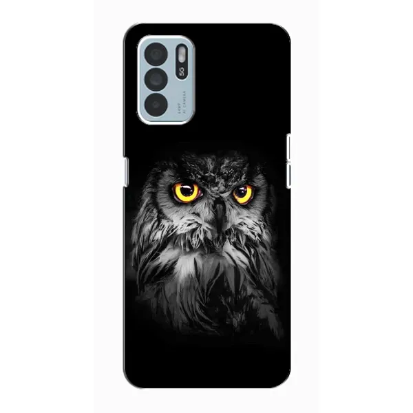Чехол с рисунком «Сова на чёрном» для OPPO Reno6 Z Чехол с рисунком «Сова на чёрном» для OPPO Reno6 Z