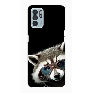 Силіконовий Чохол з Энотами на Oppo Reno6 Z (Стильний Єнот)