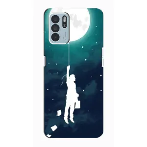 Чехол (ТПУ) с планетами на Oppo Reno6 Z (To The moon)