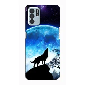 Чохол з Вовком на Oppo Reno6 Z (Виє на місяць)