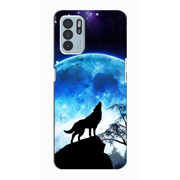 Чехол с рисунком «Воет на луну» для OPPO Reno6 Z Чехол с рисунком «Воет на луну» для OPPO Reno6 Z