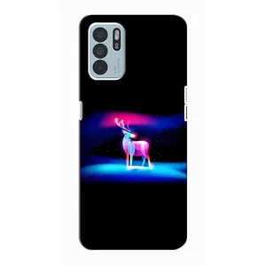 Силіконовий бампер з картинкою звірів для Oppo Reno6 Z (Яскравий олень)
