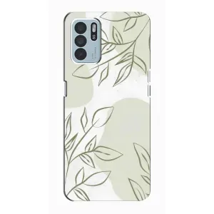 Чехол цветочный дизайн для Oppo Reno6 Z (Зелёный дизайн)