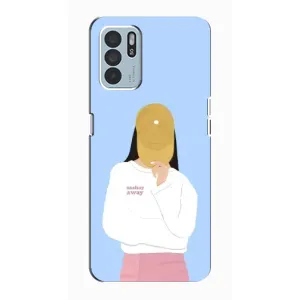 Силиконовый Чехол на Oppo Reno6 Z с картинкой Стильных Девушек (Желтая кепка)