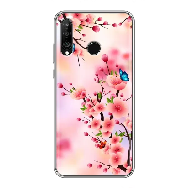 Чехол с рисунком «Бабочки на сакуре» для Huawei P30 Lite / Nova 4e Чехол с рисунком «Бабочки на сакуре» для Huawei P30 Lite / Nova 4e