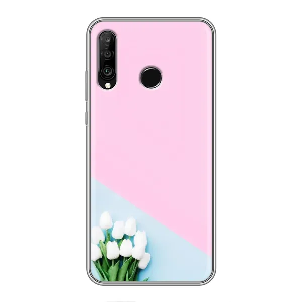 Чехол с рисунком «Белые тюльпаны» для Huawei P30 Lite / Nova 4e Чехол с рисунком «Белые тюльпаны» для Huawei P30 Lite / Nova 4e