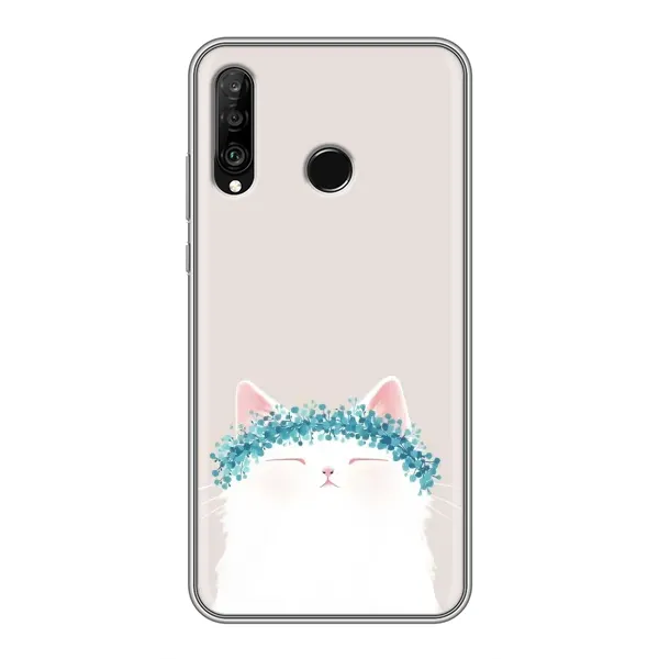Чехол с рисунком «Белый котик» для Huawei P30 Lite / Nova 4e Чехол с рисунком «Белый котик» для Huawei P30 Lite / Nova 4e