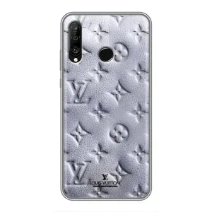 Текстурный Чехол Louis Vuitton для Хуавей П30 Лайт (Белый ЛВ)