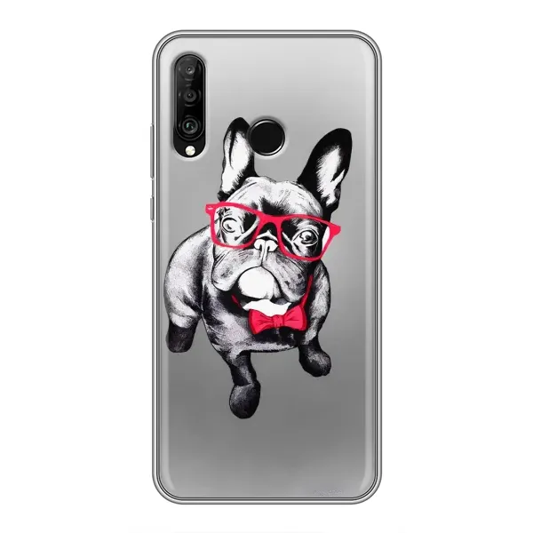 Чехол с рисунком «Бульдог в очках» для Huawei P30 Lite / Nova 4e Чехол с рисунком «Бульдог в очках» для Huawei P30 Lite / Nova 4e