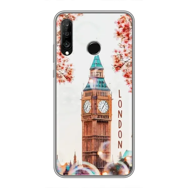 Чехол с рисунком «Часы Лондон» для Huawei P30 Lite / Nova 4e Чехол с рисунком «Часы Лондон» для Huawei P30 Lite / Nova 4e