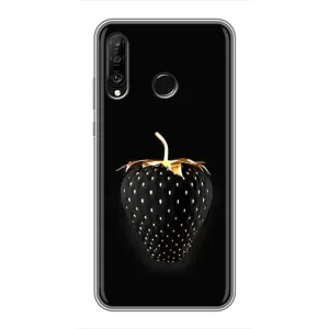 Чехол с изображением вкусной еды для Huawei P30 Lite (Чёрная клубника)