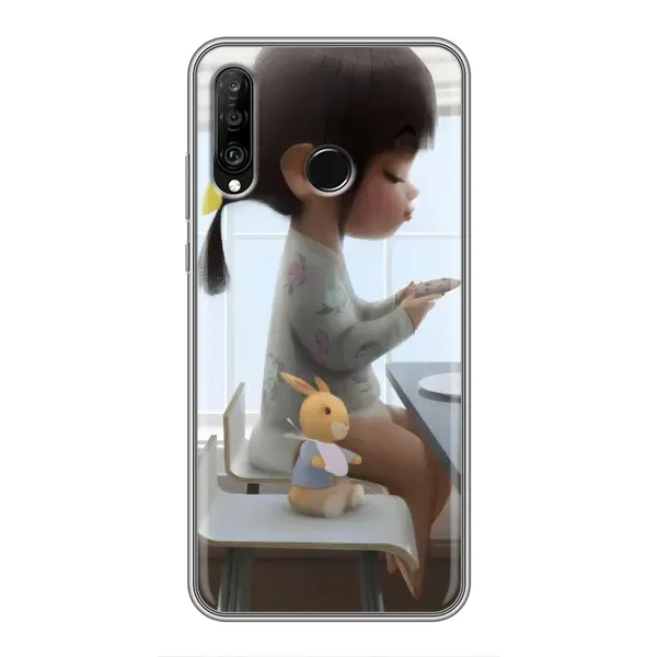 Чехол с рисунком «Девочка с игрушкой» для Huawei P30 Lite / Nova 4e Чехол с рисунком «Девочка с игрушкой» для Huawei P30 Lite / Nova 4e