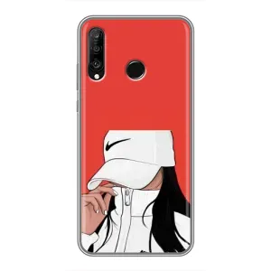 Силіконовый Чохол на Huawei P30 Lite з картинкой Модных девушек (Дівчина Nike)