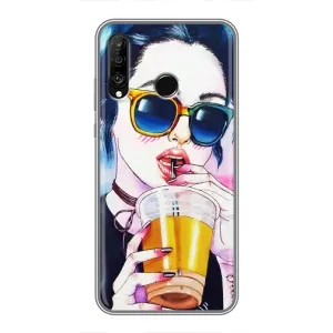 Чохол з картинкою Модні Дівчата Huawei P30 Lite (Дівчина з коктейлем)