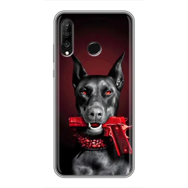 Чехол с рисунком «Доберман злой» для Huawei P30 Lite / Nova 4e Чехол с рисунком «Доберман злой» для Huawei P30 Lite / Nova 4e