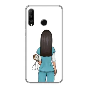 Силиконовый бампер (Работники) на Huawei P30 Lite (Доктор)
