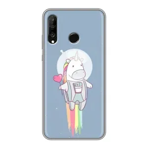 Чехол с рисунком «Единорог космонавт» для Huawei P30 Lite / Nova 4e