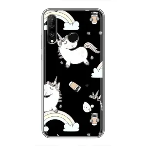 Чехол с рисунком «Единорог с кофе» для Huawei P30 Lite / Nova 4e