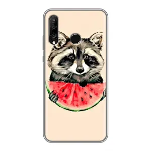 Силиконовый Чехол с Енотами на Huawei P30 Lite (Енот)