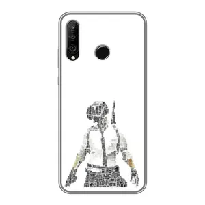 Силиконовый чехол с картинкой "Герой Pubg" на Huawei P30 Lite (Из букв)