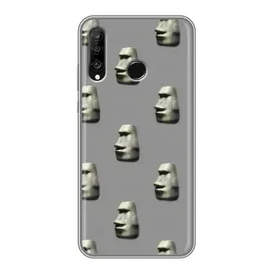 Бампер с принтом Мемы для Huawei P30 Lite (Каменное лицо)